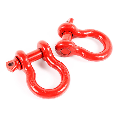Rugged Ridge D-RING SHACKLES, 7/8-INCH, RED, STEEL, PAIR 11235.13